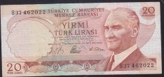 6.EMİSYON 1.TERTİP 20 LİRA B37 462022 ÇOK TEMİZ