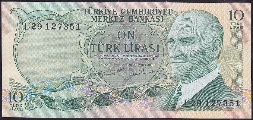 6.EMİSYON 2.TERTİP 10 LİRA L29 127351 ÇİLALTI ÇİL