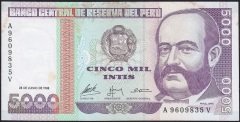 Peru 5000 İntis 1988 Ççt Çilaltı ( kat yok )