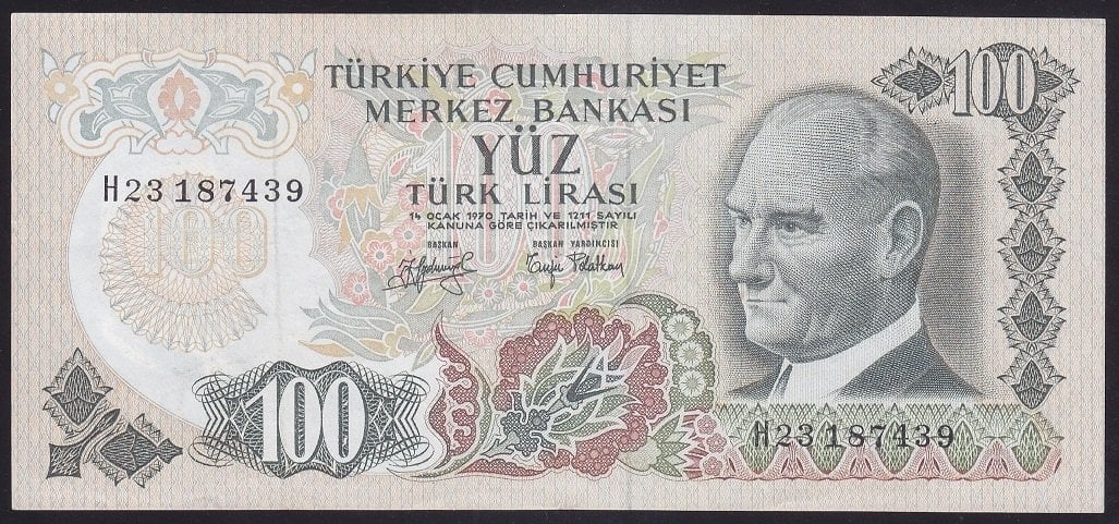 6.EMİSYON 2.TERTİP 100 LİRA H23 187439 ÇÇT