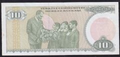7.Emisyon 1.Tertip 10 Lira A71 772000 Çok Çok Temiz+ ( Kısa Kaş )