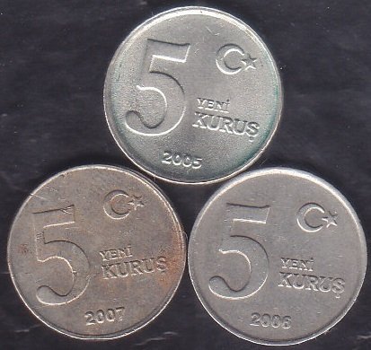 2005-2006-2007 Yılı 5 Yeni Kuruş Lotu