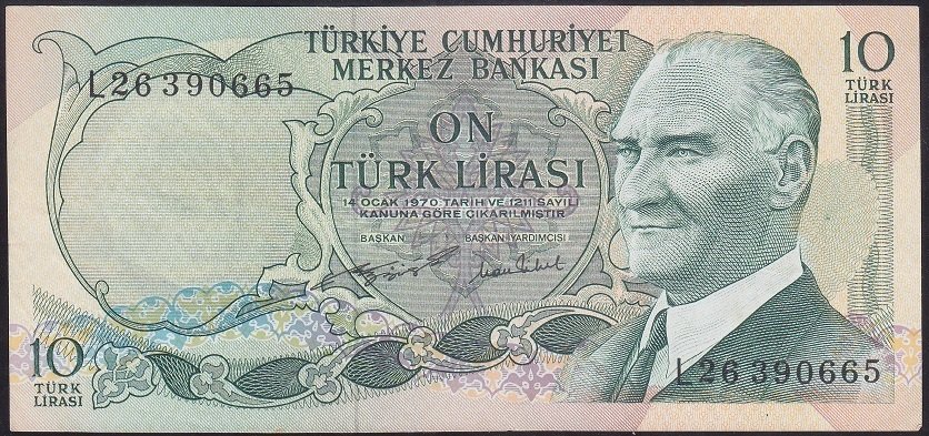6.EMİSYON 2.TERTİP 10 LİRA L26 390665 ÇÇT