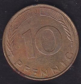Almanya 10 Pfennig 1989 J