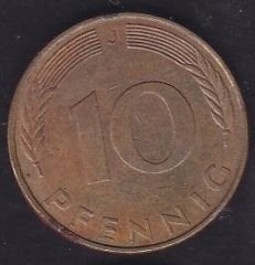 Almanya 10 Pfennig 1989 J