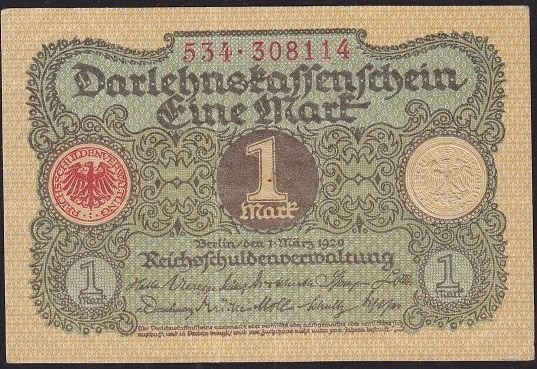 Almanya 1 Mark 1920 Çok Çok Temiz+