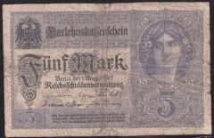 Almanya 5 Mark 1917 Temiz