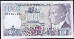 7.Emisyon 1.Tertip 1000 Lira D61 6354XX Çil