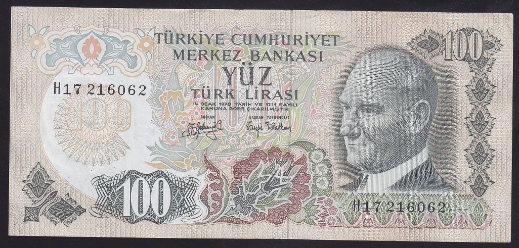 6.EMİSYON 2.TERTİP 100 LİRA H17 216062 ÇOK TEMİZ