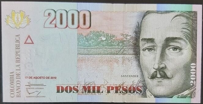 Kolombiya 2000 Peso 2012 Çil Pick 457