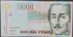 Kolombiya 2000 Peso 2012 Çil Pick 457