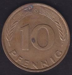 Almanya 10 Pfennig 1989 G