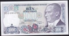 7.Emisyon 1.Tertip 1000 Lira D53 093371 Çil