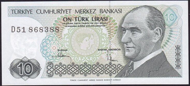 7.Emisyon 2.Tertip 10 Lira D51 868388 Çil