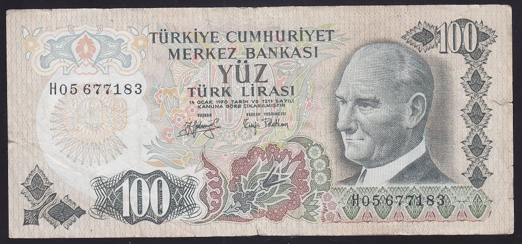 6.EMİSYON 2.TERTİP 100 LİRA H05 677183 TEMİZ