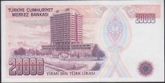 7.Emisyon 1.Tertip 20000 Lira F18 201165 Çilaltı Çil ( bandrol baskı izi var )