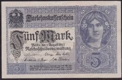 Almanya 5 Mark 1917 Çok Çok Temiz