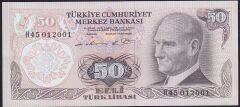 6.Emisyon 1.Tertip 50 Lira H45 012001 Çilaltı Çil