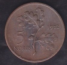 1972 Yılı 5 Kuruş