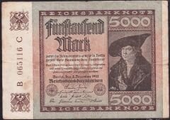 Almanya 5000 Mark 1922 Çok Temiz