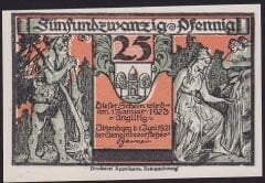Almanya 25 Pfennig Notgeld 1923 Çil