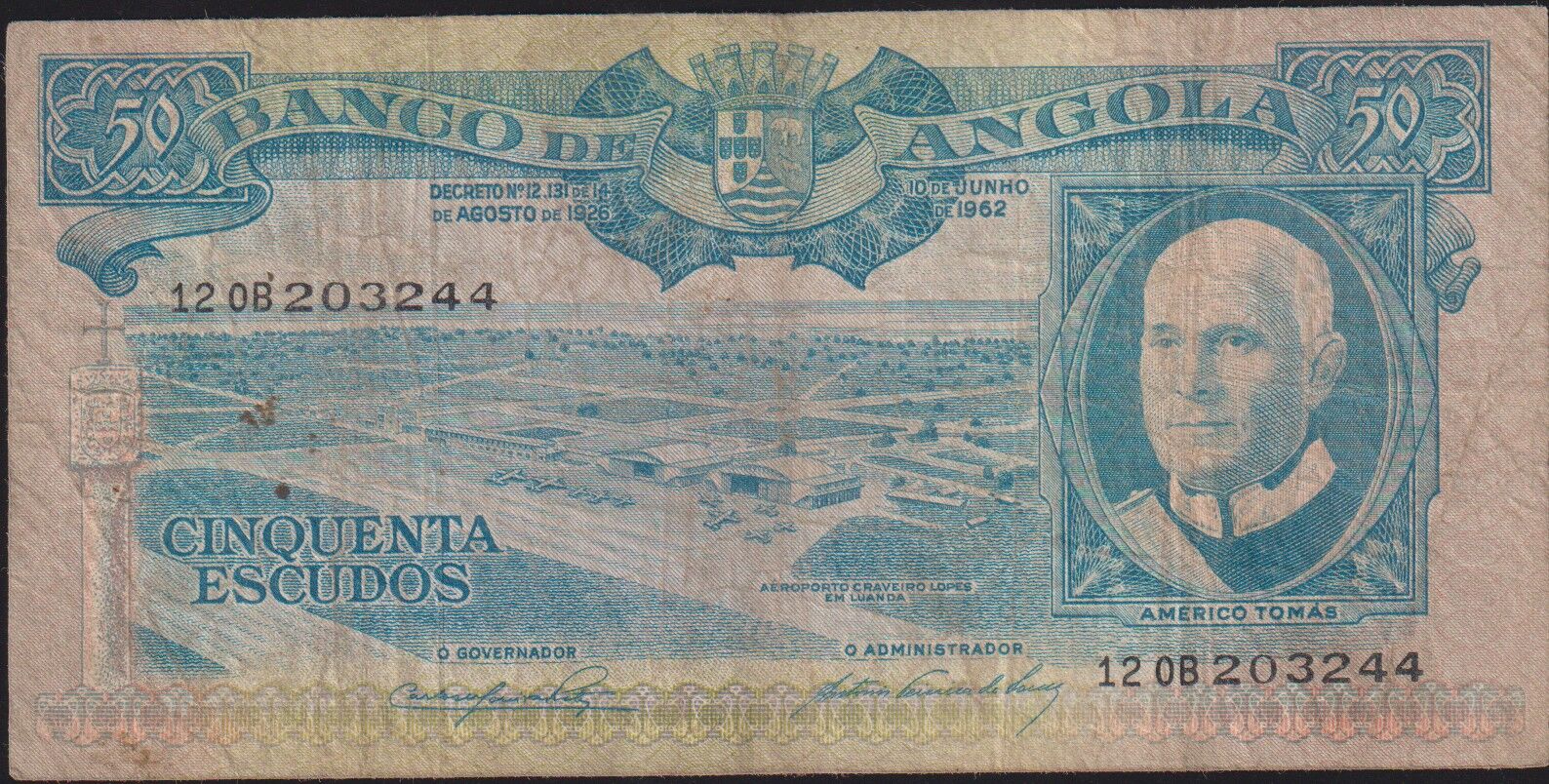 Angola 50 Escudos 1962 Çok Temiz Pick 93