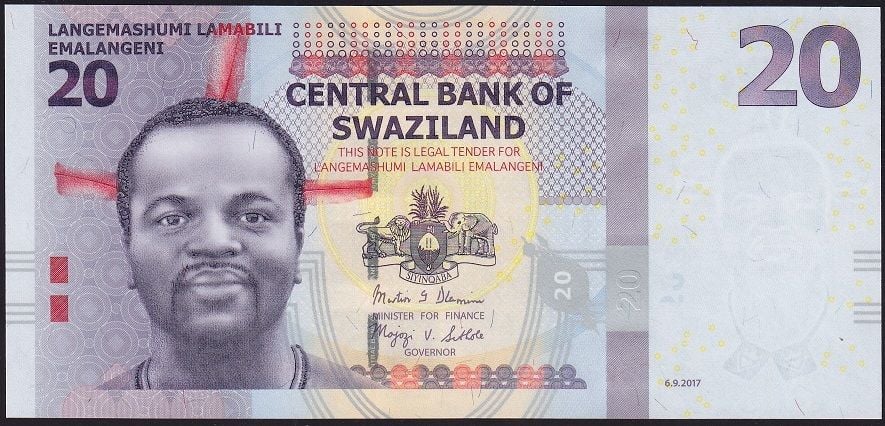 Swaziland ( Esvatini ) 20 Emalangeni 2017 Çil