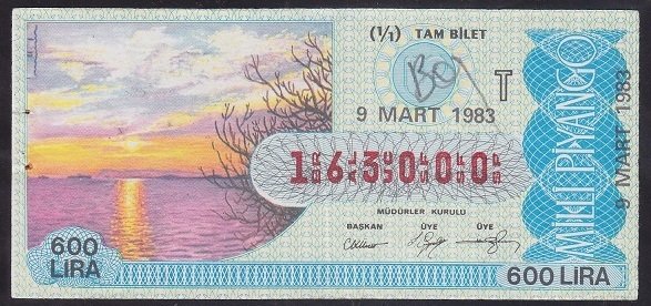 1983 9 MART TAM BİLET - T SERİSİ (163000)