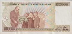 7.Emisyon 2.Tertip 100000 Lira D38 857597 Çilaltı ( Kat yok )