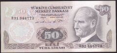 6.Emisyon 1.Tertip 50 Lira H31 346773 Çok Temiz+