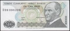 7.Emisyon 2.Tertip 10 Lira D39 096209 Çil