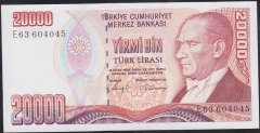 7.Emisyon 1.Tertip 20000 Lira E63 604045 Çilaltı Çil