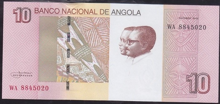 Angola 10 Kwanzas 2012 Çil Pick151b