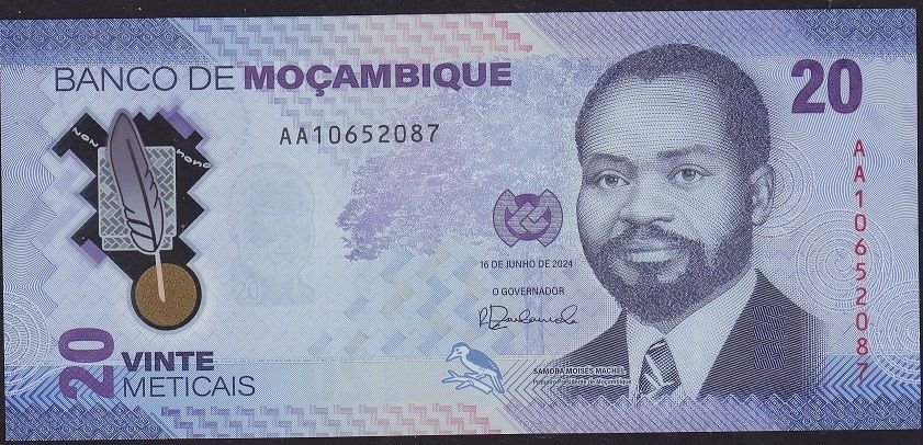 Mozambik 20 Meticais 2024 Çil Polimer