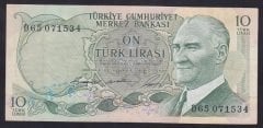 6.EMİSYON 1.TERTİP 10 LİRA D65 071534 ÇOK ÇOK TEMİZ
