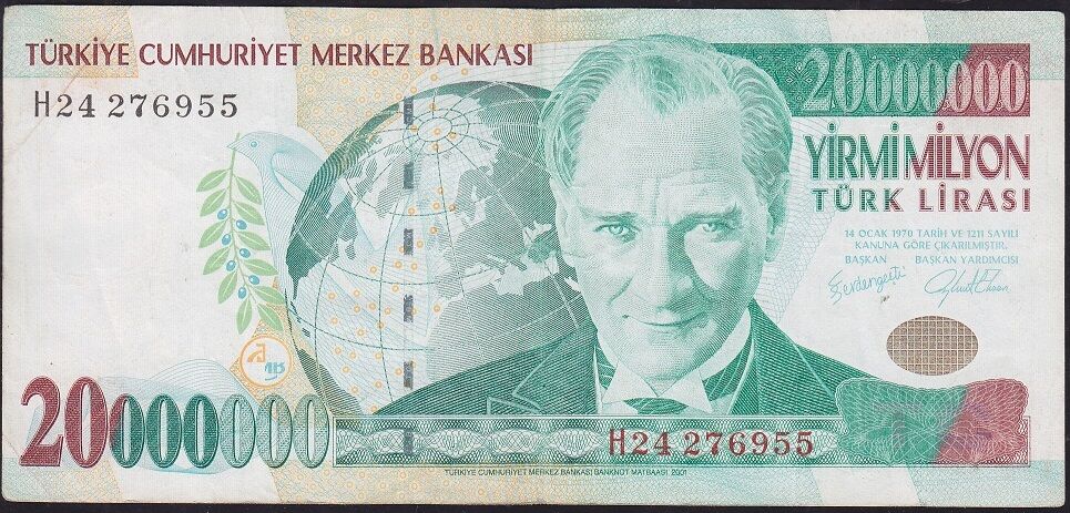 7.Emisyon 20 000 000 Lira H24 276955 Çok Temiz