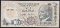 6.EMİSYON 2.TERTİP 100 LİRA G88 615618 TEMİZ + eski kağıt para değerleri