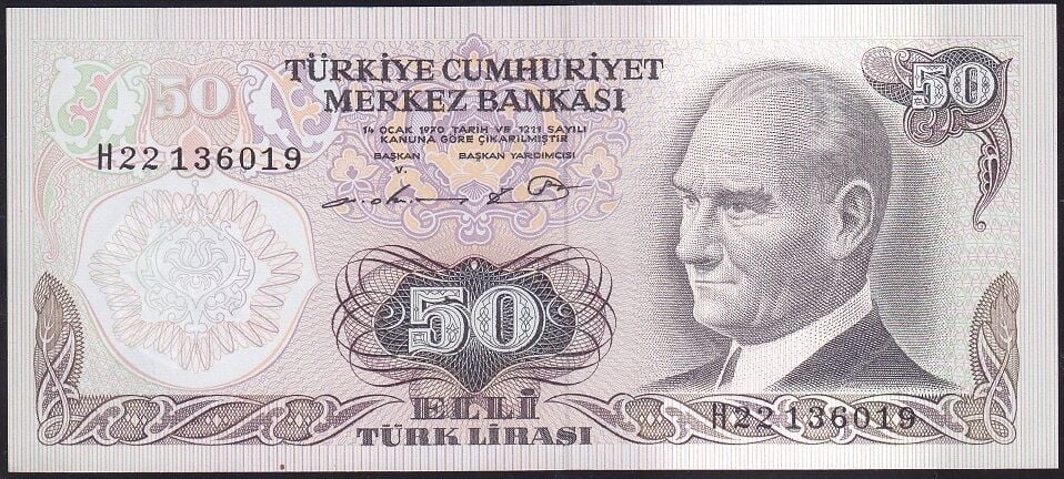 6.Emisyon 1.Tertip 50 Lira H22 136019 Çilaltı