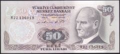 6.Emisyon 1.Tertip 50 Lira H22 136019 Çilaltı