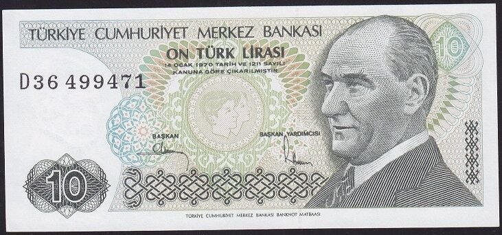 7.Emisyon 2.Tertip 10 Lira D36 499471 Çilaltı