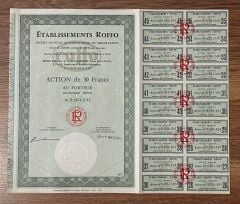 Hisse Senedi - Etablissements Roffo 1973 ( 33 X 27 cm )