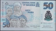 Nijerya 50 Naira 2023 Çil Polimer Pick 40m