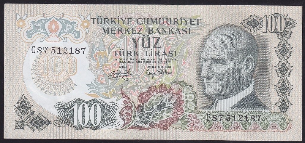 6.EMİSYON 2.TERTİP 100 LİRA G87 512187 ÇOK ÇOK TEMİZ +