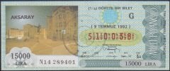 1992 9 TEMMUZ ÇEYREK BİLET - G SERİSİ