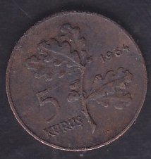 1964 Yılı 5 Kuruş