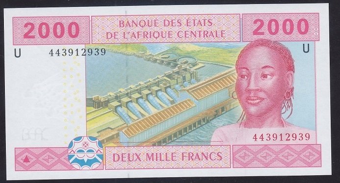 Central African States 2000 Frank 2002 Çil (U) Pick 208U/d Kamerun