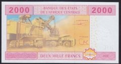 Central African States 2000 Frank 2002 Çil (U) Pick 208U/d Kamerun