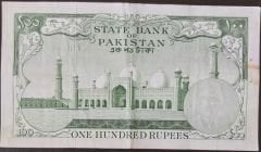 Pakistan 100 Rupi 1957 Çok Temiz+ Pick 18 ( Zımba Delikli )