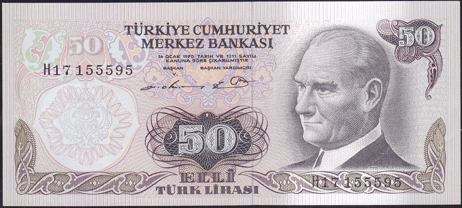 6.Emisyon 1.Tertip 50 Lira H17 155595 Çil