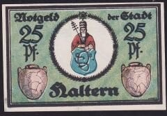 Almanya 25 Pfennig Notgeld 1921 Çil Filigranlı